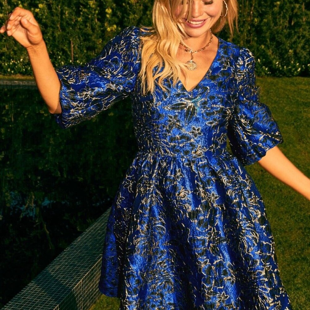 Lilly Pulitzer NWT Calyssa Party Dress Twilight Floral Brocade
